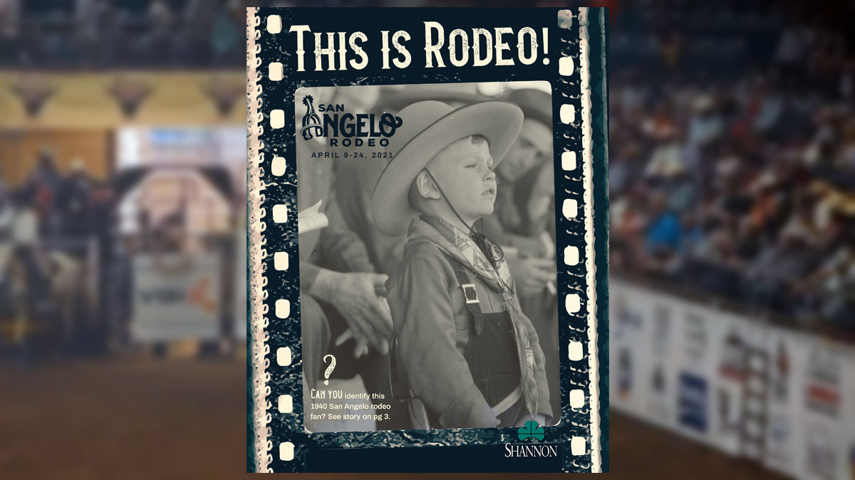 The mystery boy on the 2021 program guide for the San Angelo Rodeo