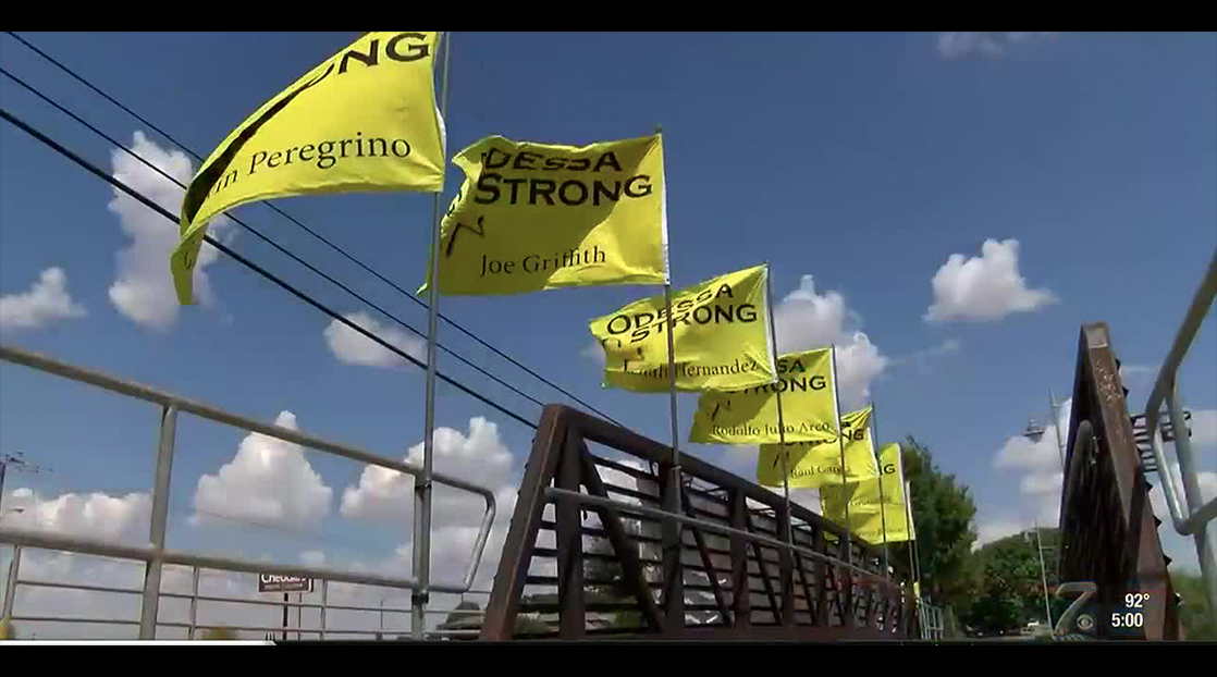 Odessa Strong Flags | Courtesy of CBS7