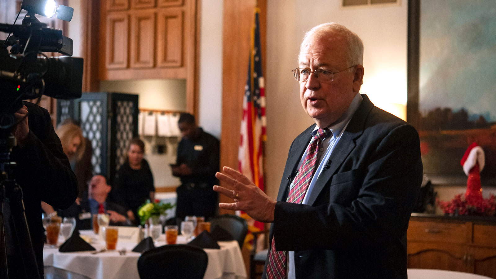 Former U.S. solicitor general and independent counsel Kenneth W. Starr speaks to the media during a press conference before his presentation at a luncheon for The Rotary Club of Tyler at Hollytree Country Club in Tyler, Texas on Thursday Dec. 13, 2018. In August 1994, Starr became independent counsel responsible for overseeing several investigations involving the Clinton administration, including Whitewater and the Monica Lewinsky scandal. (Sarah A. Miller/Tyler Morning Telegraph via AP)