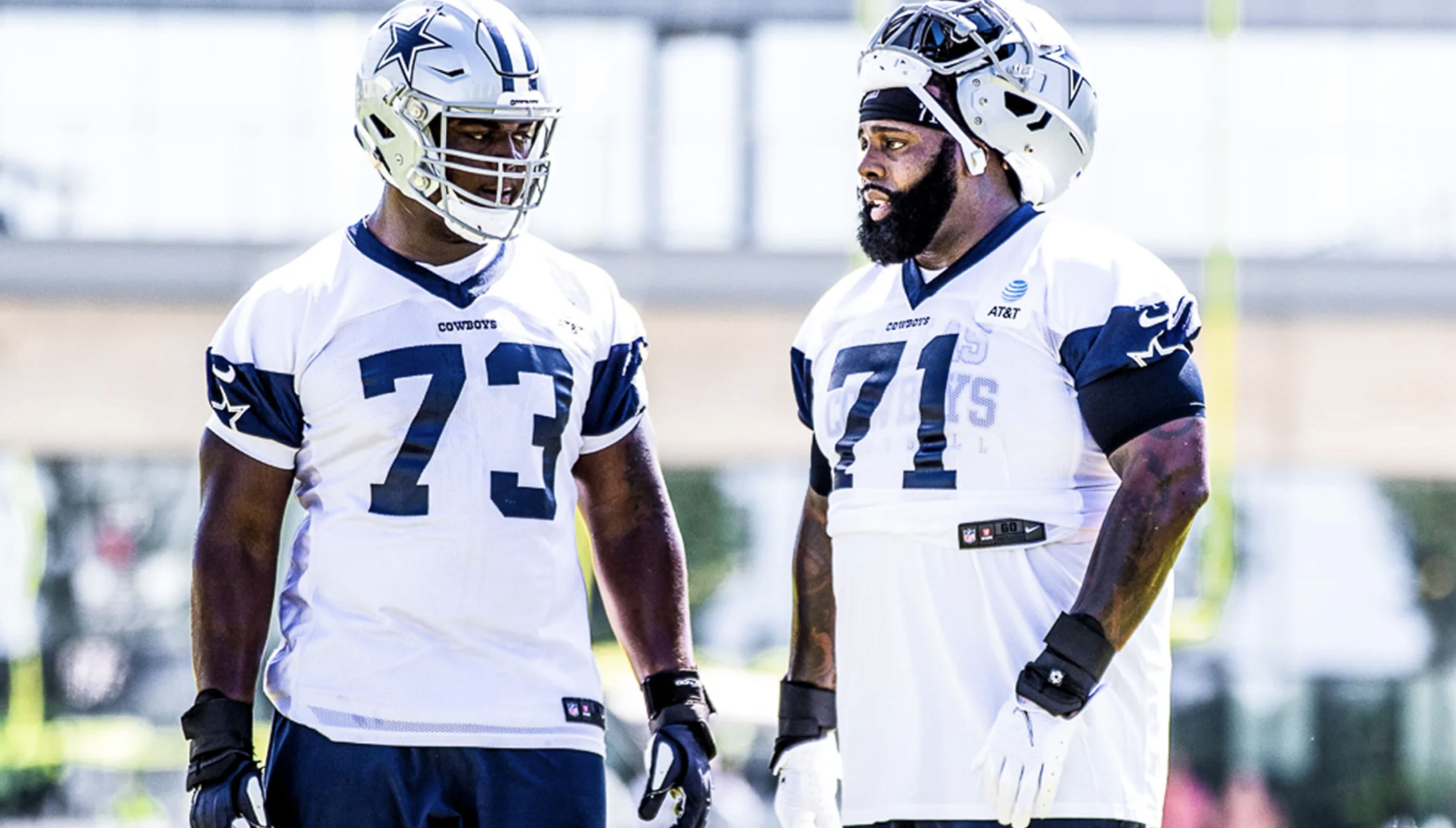 Rookie Tyler Smith and Vet Jason Peters