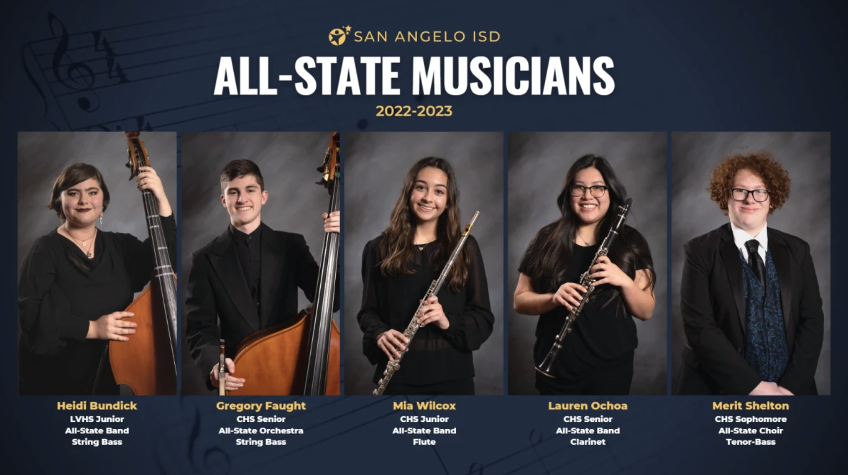 San Angelo ISD Produces Five All State Musicians