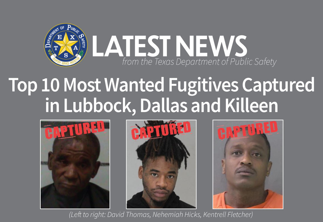 3 Texas 10 Most Wanted Back in Jail (Courtesy/DPS)