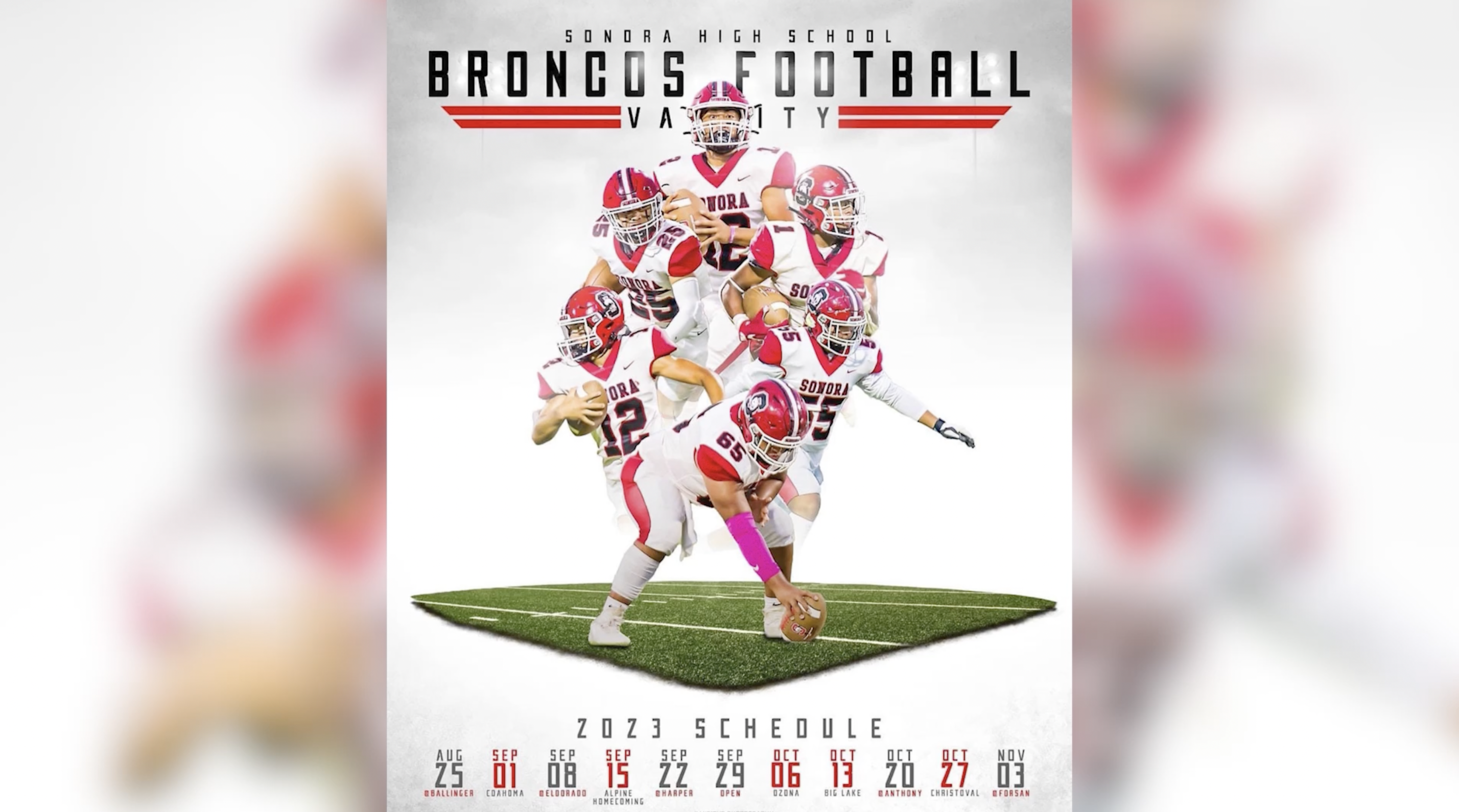 2023 Sonora Bronco Football Schedule