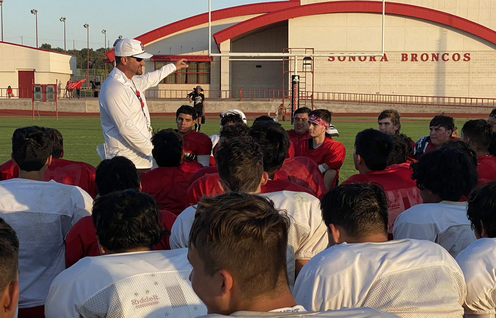 Sonora Bronco Head Coach Blake Weston Addresses the Team