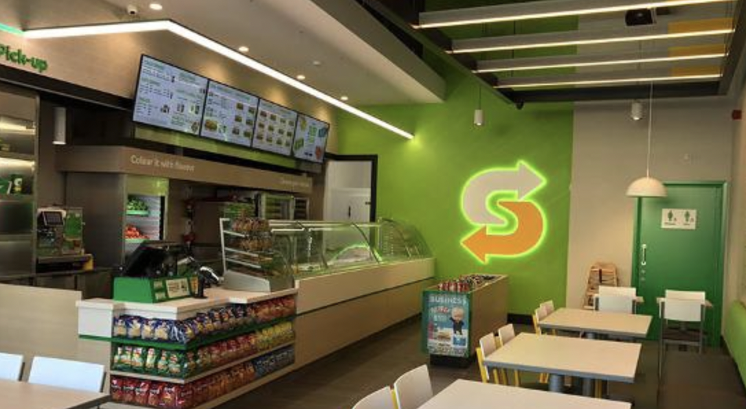 Inside of Subway