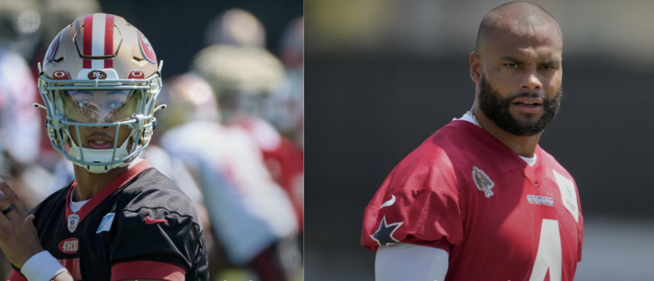 Current Cowboys Quarterbacks Dak Prescott and Trey Lance