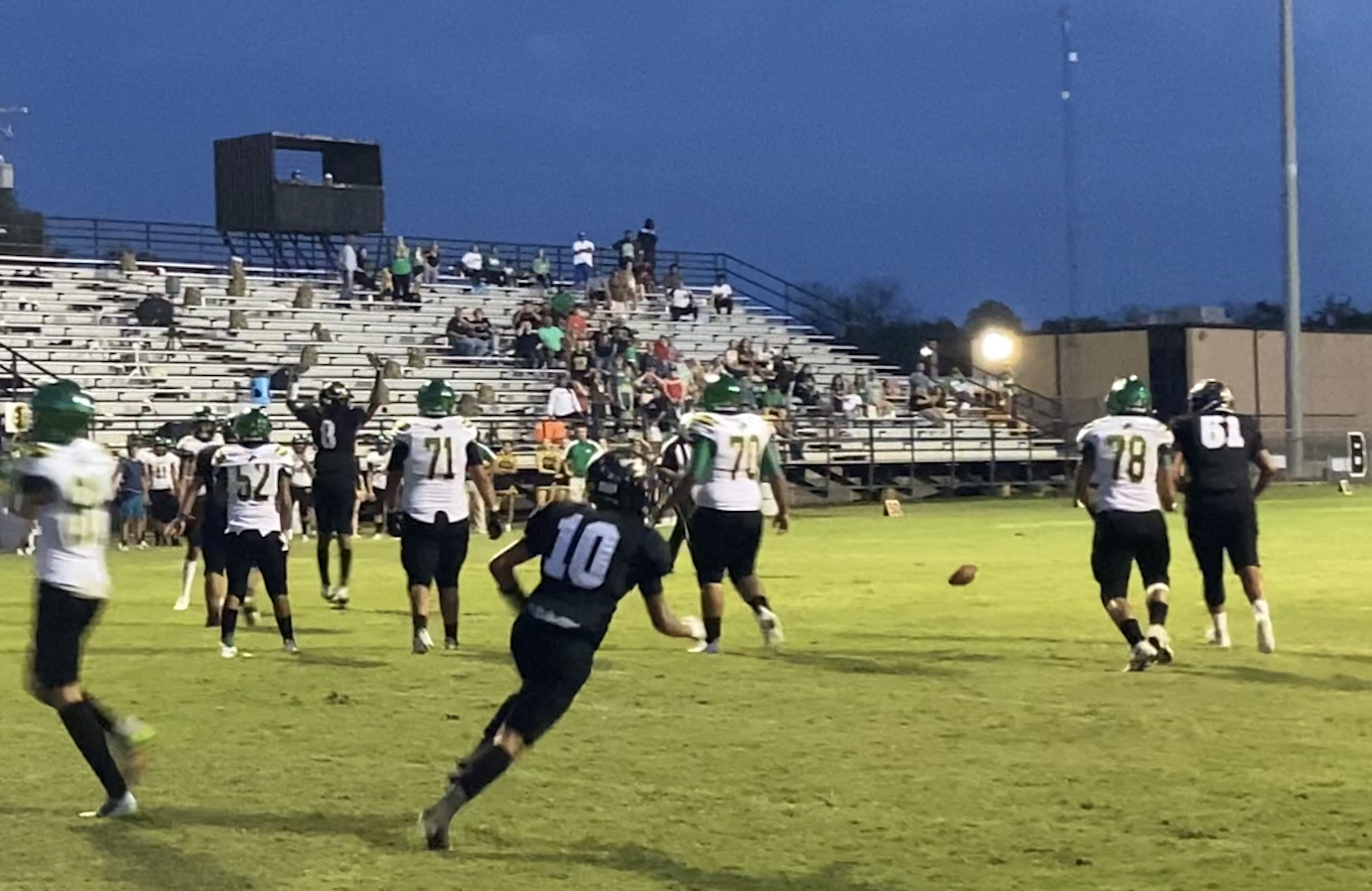 Brady's Johnny Menefield knocks the ball down on the goal line.