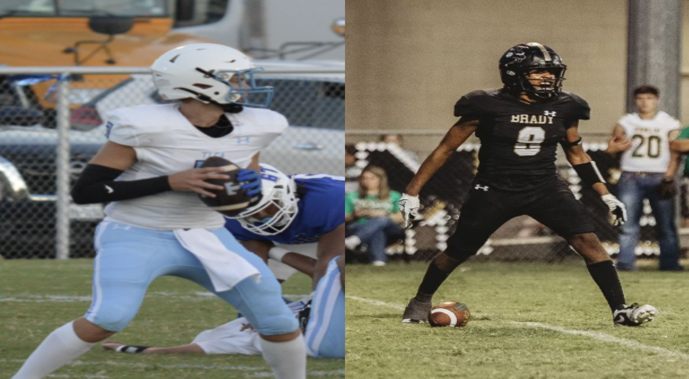 TLCA San Angelo quarterback Layne Honea and Brady linebacker Johnny Menefield