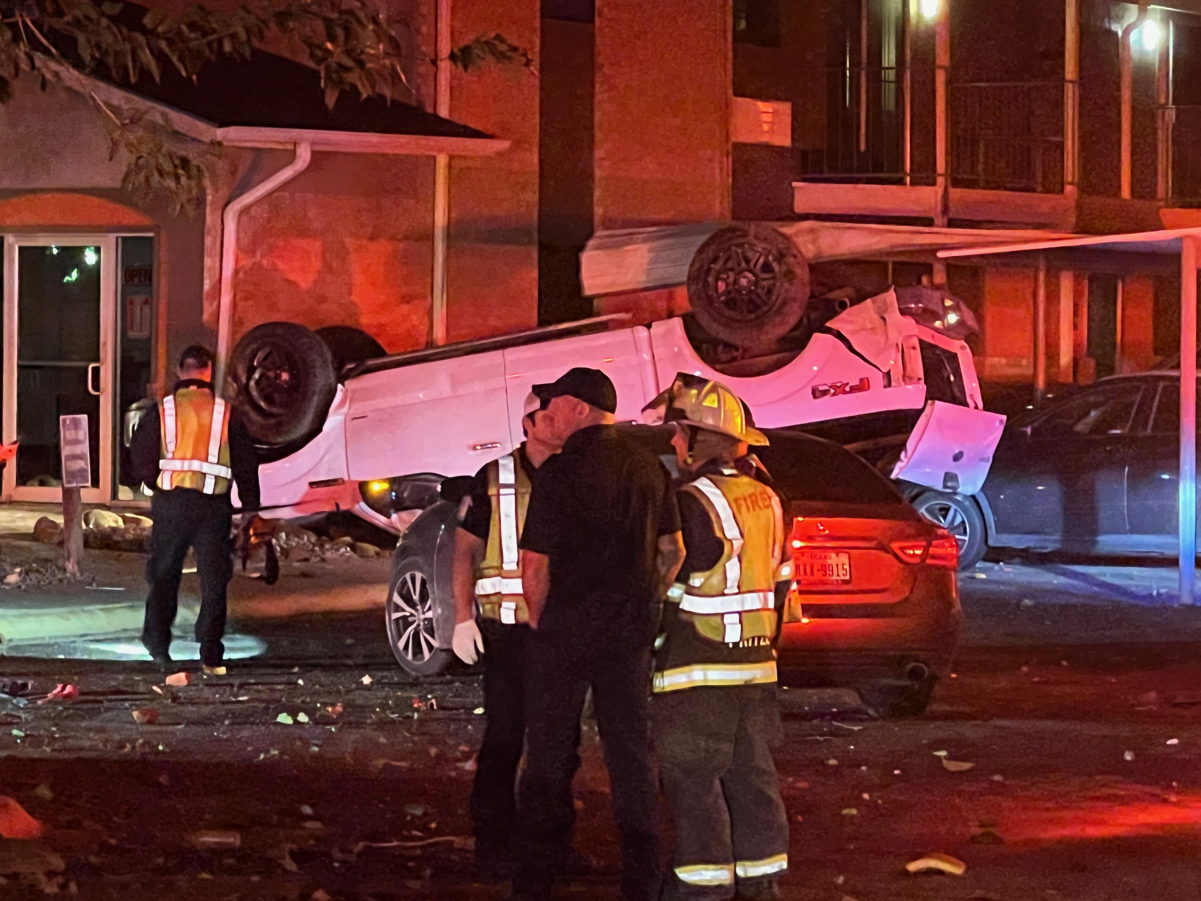 Dramatic Roll-Over Crash Into Apartment Complex Shocks Residents