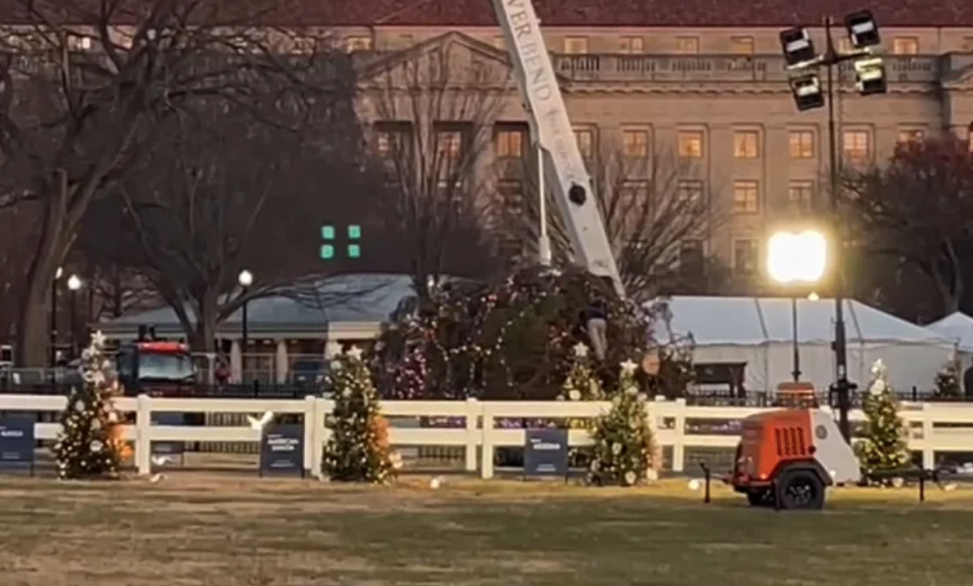 The National Christmas Tree Falls (Courtesy CNN)