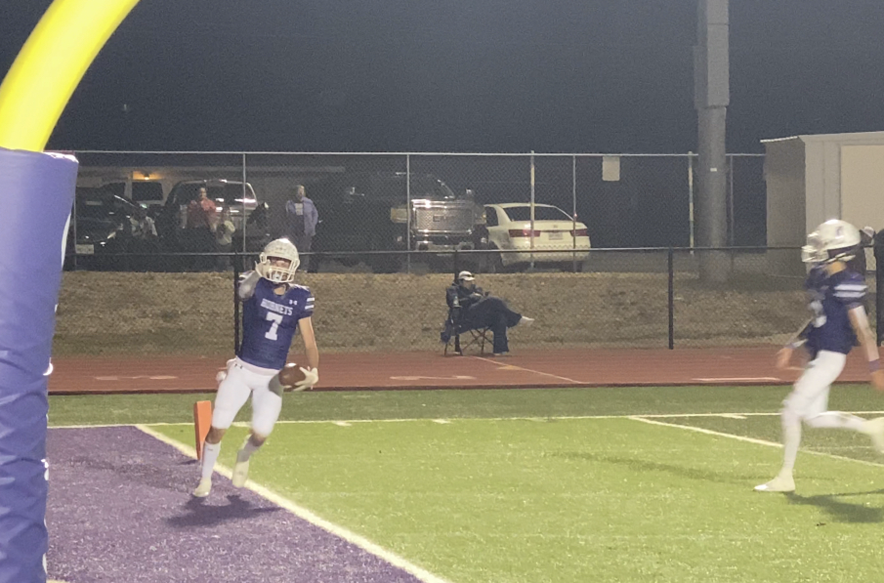 Irion County's Wyatt Morris Celebrates After Scoring the Game Winning Touchdown