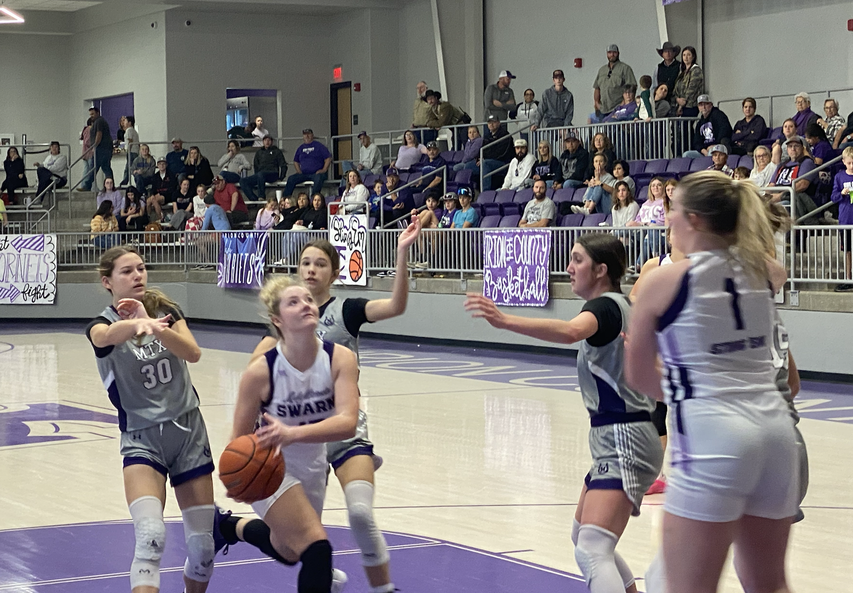 Irion County Lady Hornet Melanie Rainey goes up for a shot.