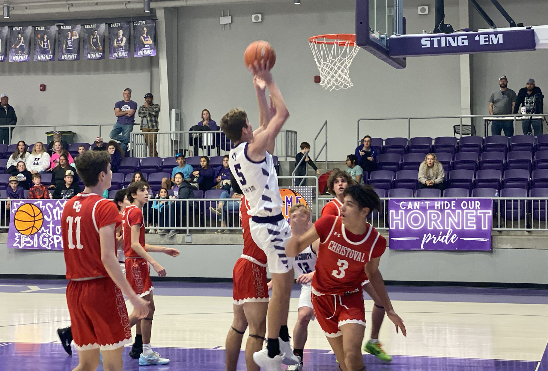 Irion County's Tyler Henderson goes up for a shot.