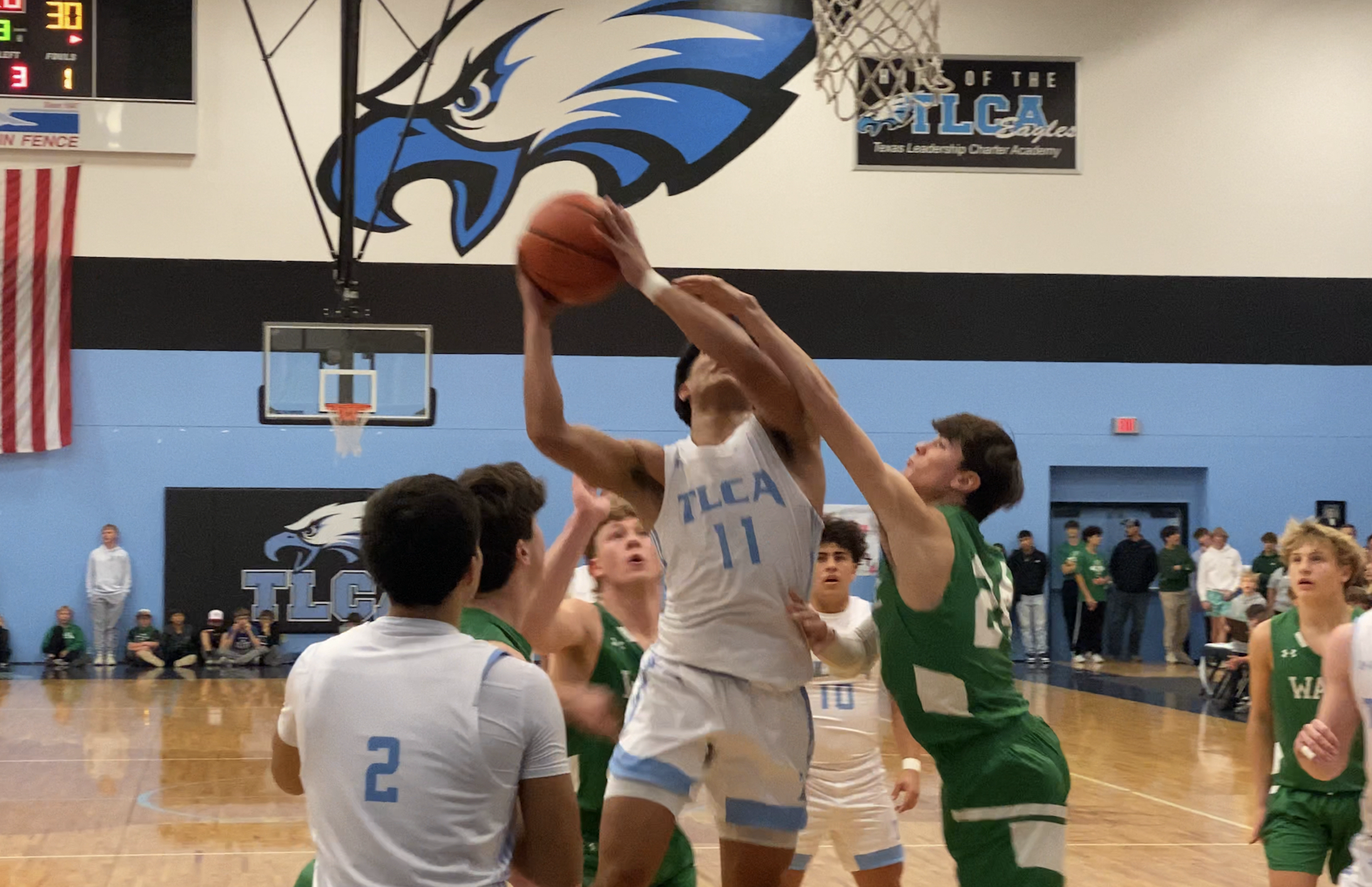 TLCA San Angelo's Luis Casillas goes up for a shot.