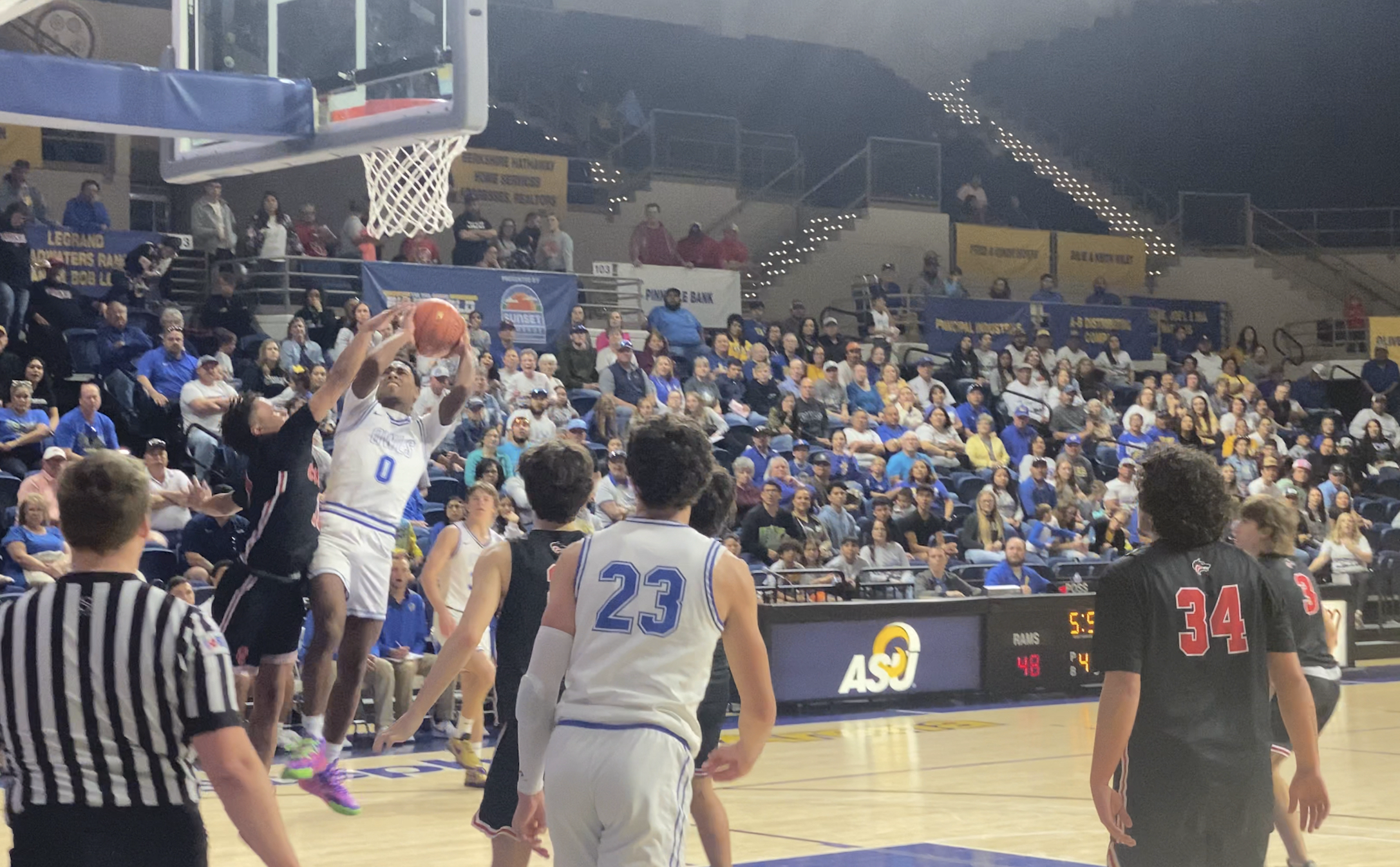 Reagan County's Nicholas Franklin goes up for a shot!