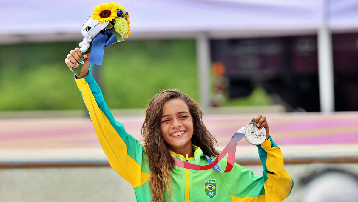 16-year-old Brazilian Rayssa Leal won bronze in skateboarding