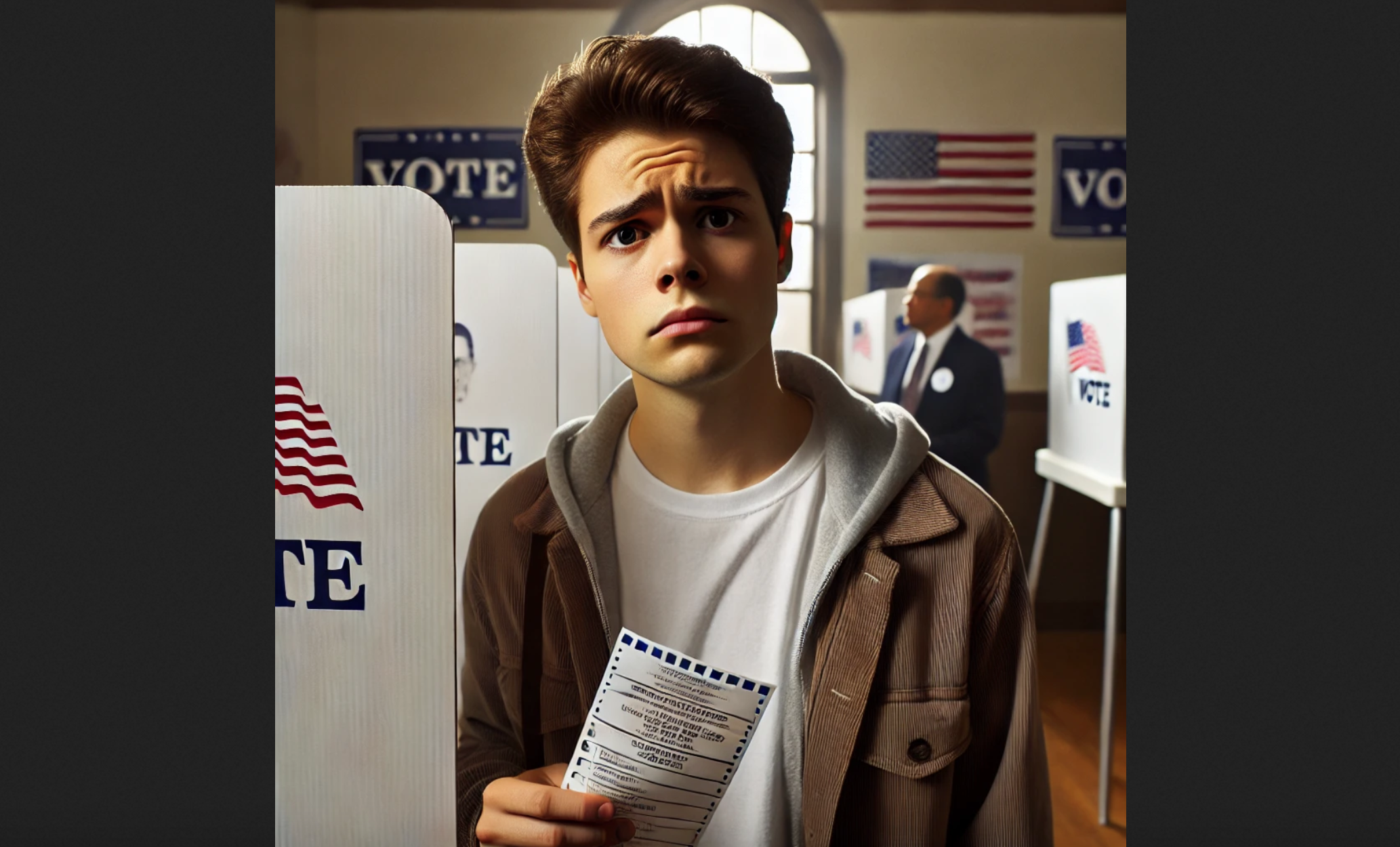 Young Uninformed Voter AI Image