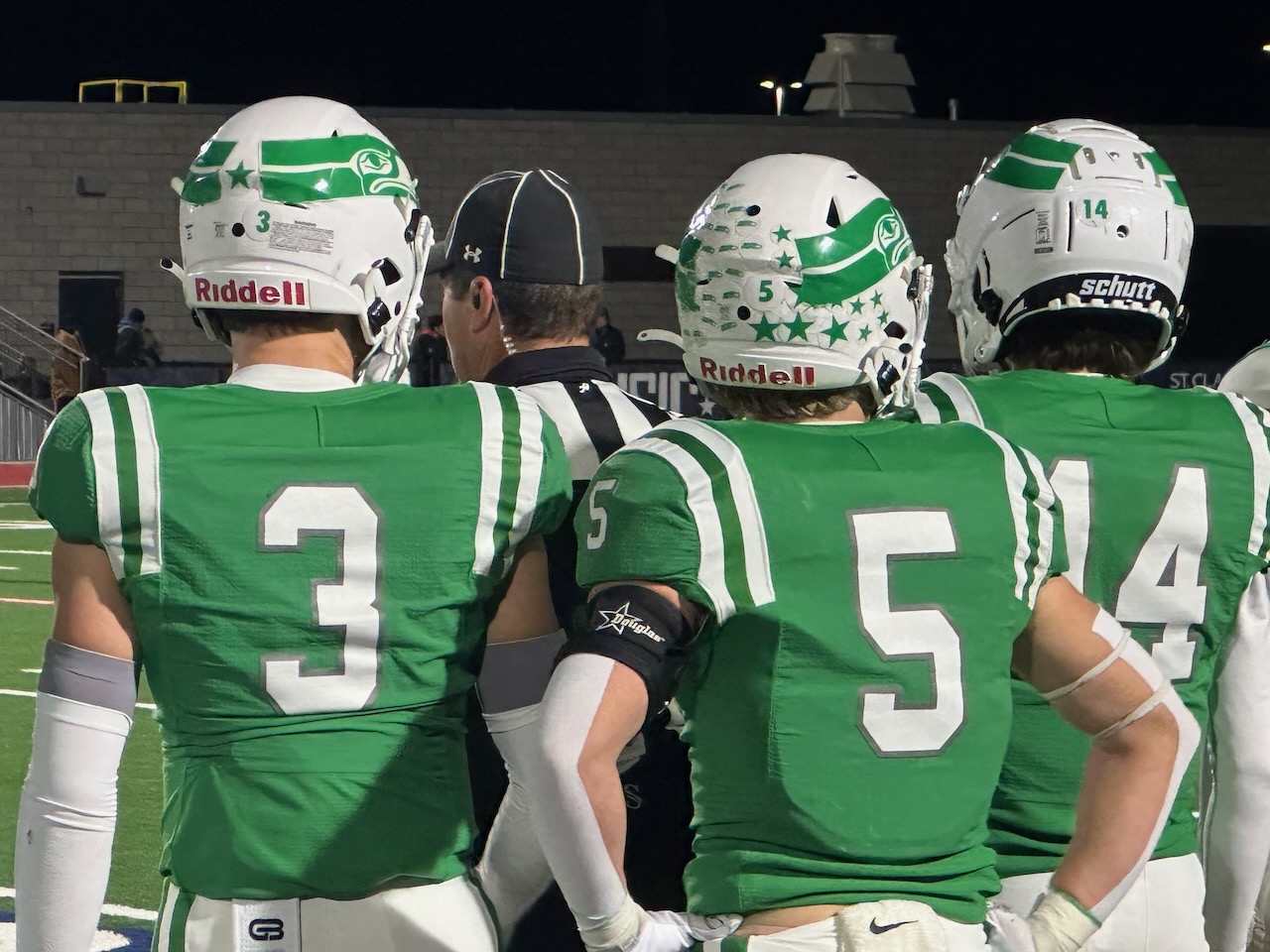 The Wall Hawks right before the quarterfinal playoff game against Canadian on Dec 6, 2024.