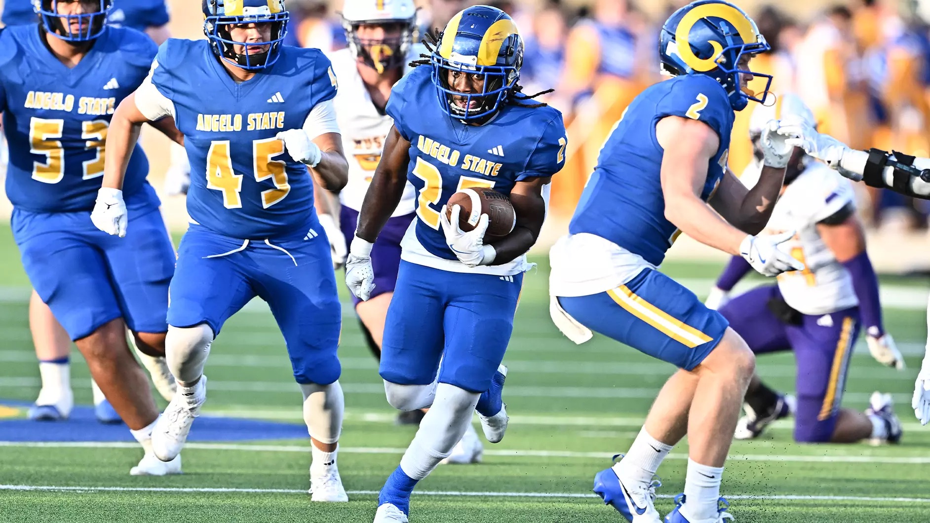 Angelo State running back Jayden Jones breaks free against Western New Mexico on Saturday, Sept. 19, 2025.