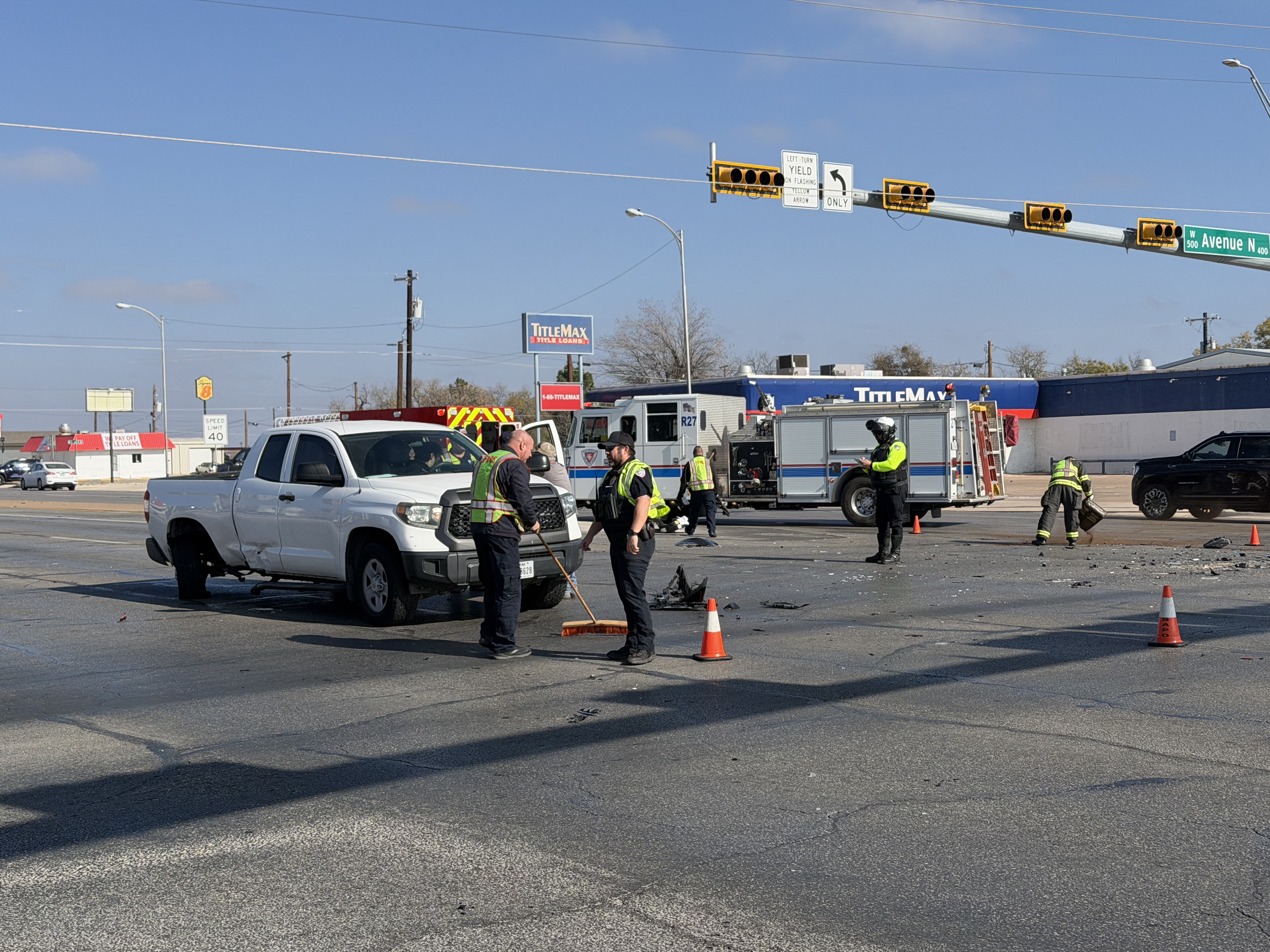 A crash late Monday morning is causing traffic to be redirected at the intersection of Bryant Boulevard and Avenue N.