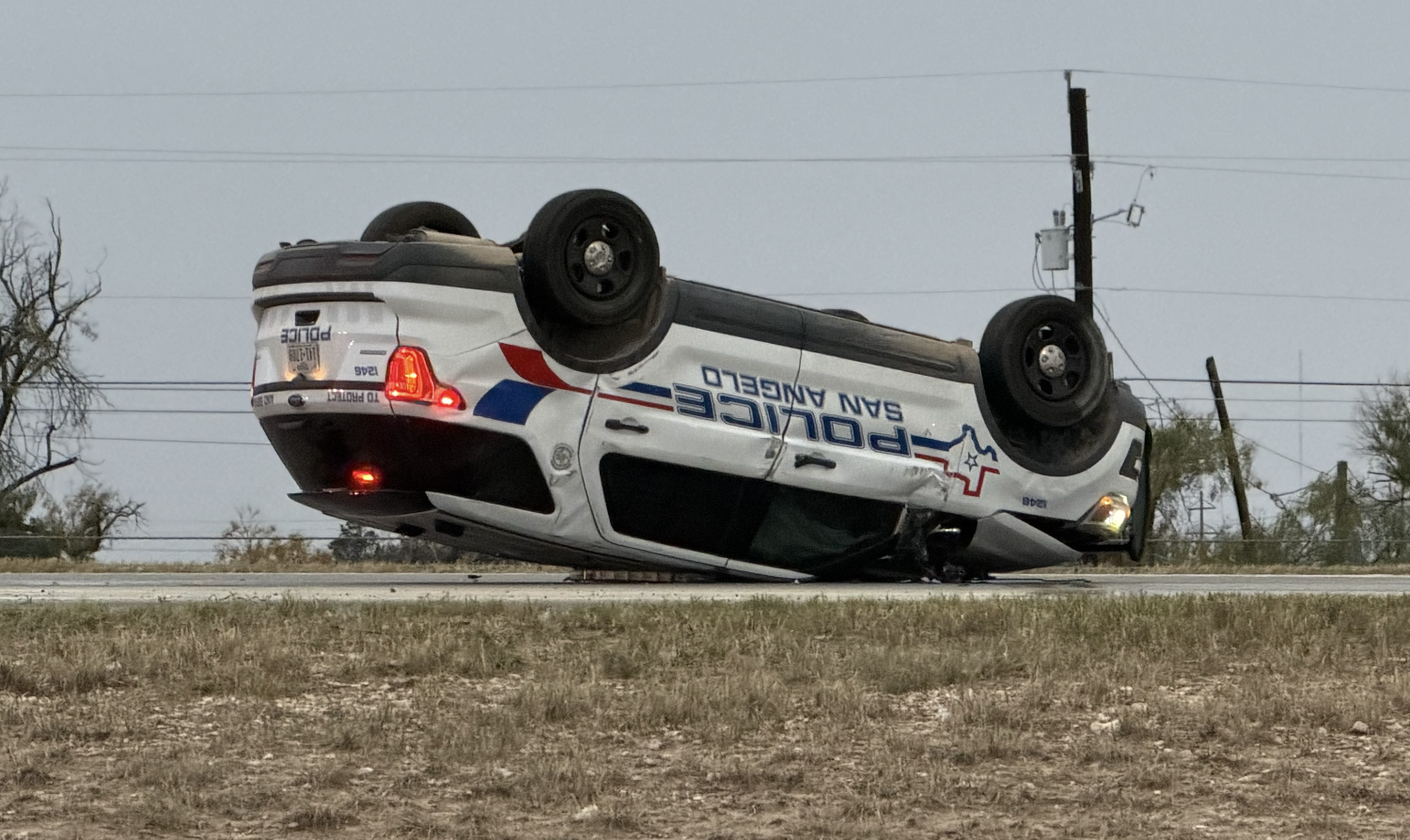SAPD Cruiser Involved in Rollover Crash