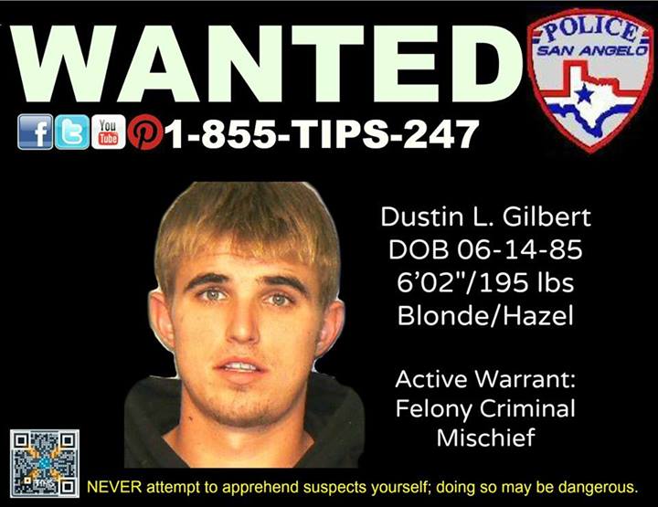 Gilbert 6-14-85 Felony Criminal Mischief (Image courtesy of SAPD)