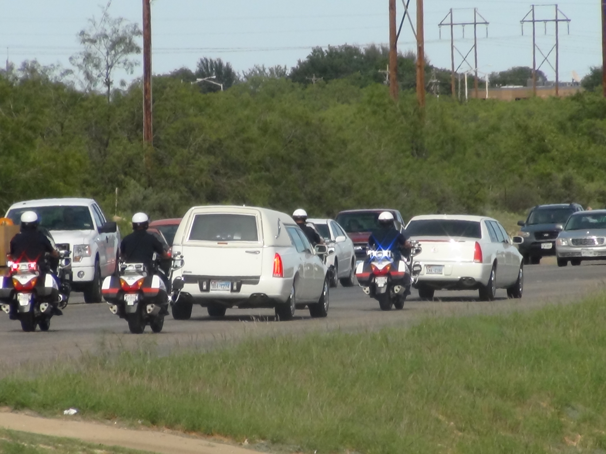 The funeral procession for Joe Hunt, from Glen Meadows to Lawn Haven Memorial Gardens (LIVE! photo by Cheyenne Benson)