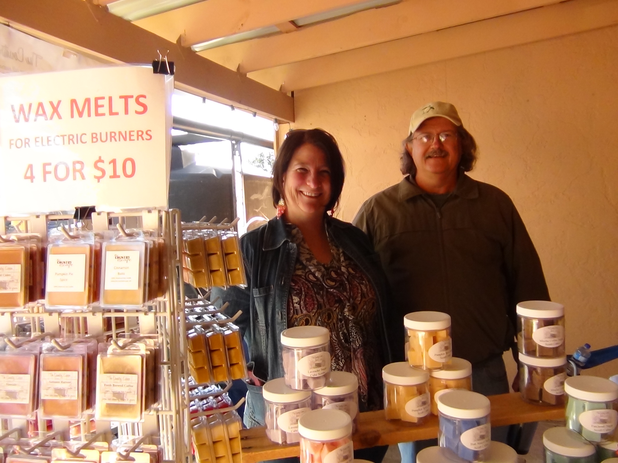 Mike and Patty Smith sell their goods at the Chicken Farm (LIVE! photo by Cheyenne Benson)