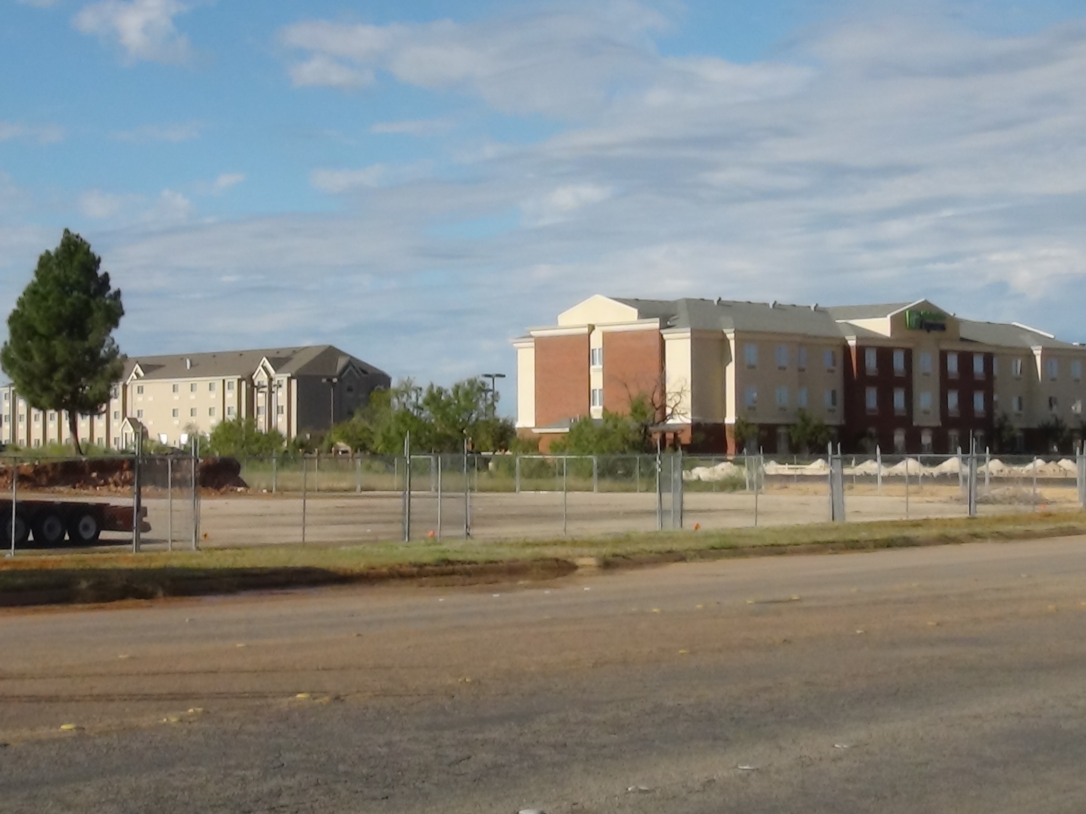 Built hotels are now visible behind where Graham Central Station stood (LIVE! photo by Cheyenne Benson)