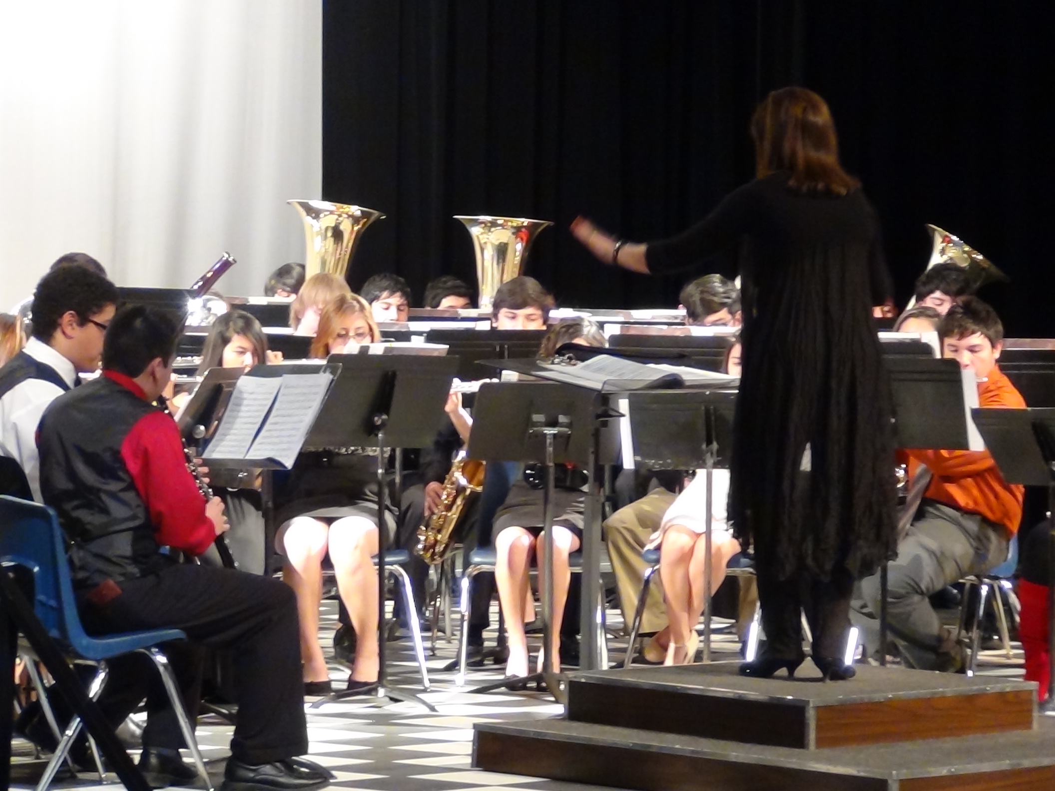 Mrs. Costello directs the band (LIVE! photo by Cheyenne Benson)