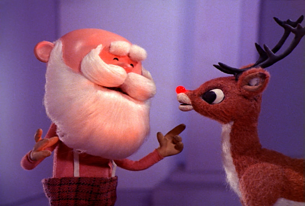 Rudolph and Santa in the popular Christmas special (photo courtesy of jollymom.com)
