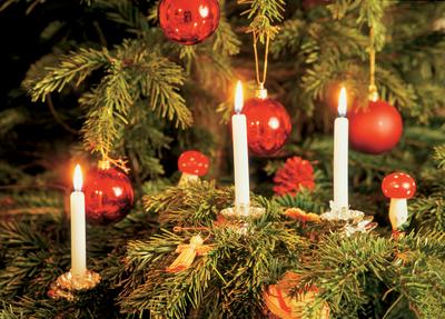 Traditionally, Christmas trees in Germany were covered in candles. (Photo courtesy of newsantique.com)