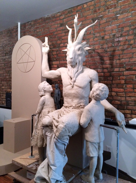 The Baphomet statue. (Photo/Johnathon Smith, Vice)