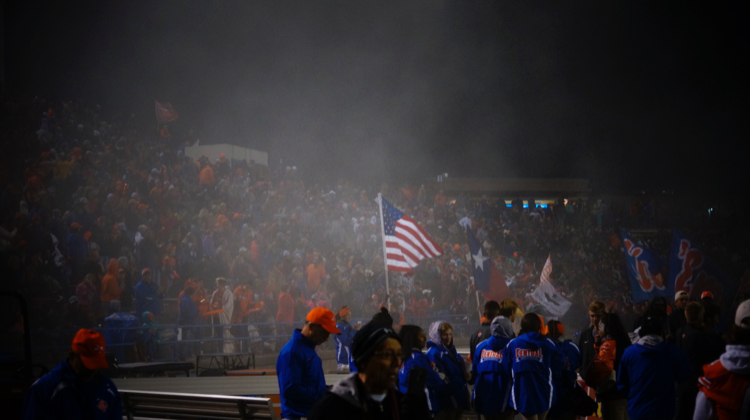 The Central High School student section after tossing talcum powder. 10/27 (Photo: Sam Fowler/LIVE!)