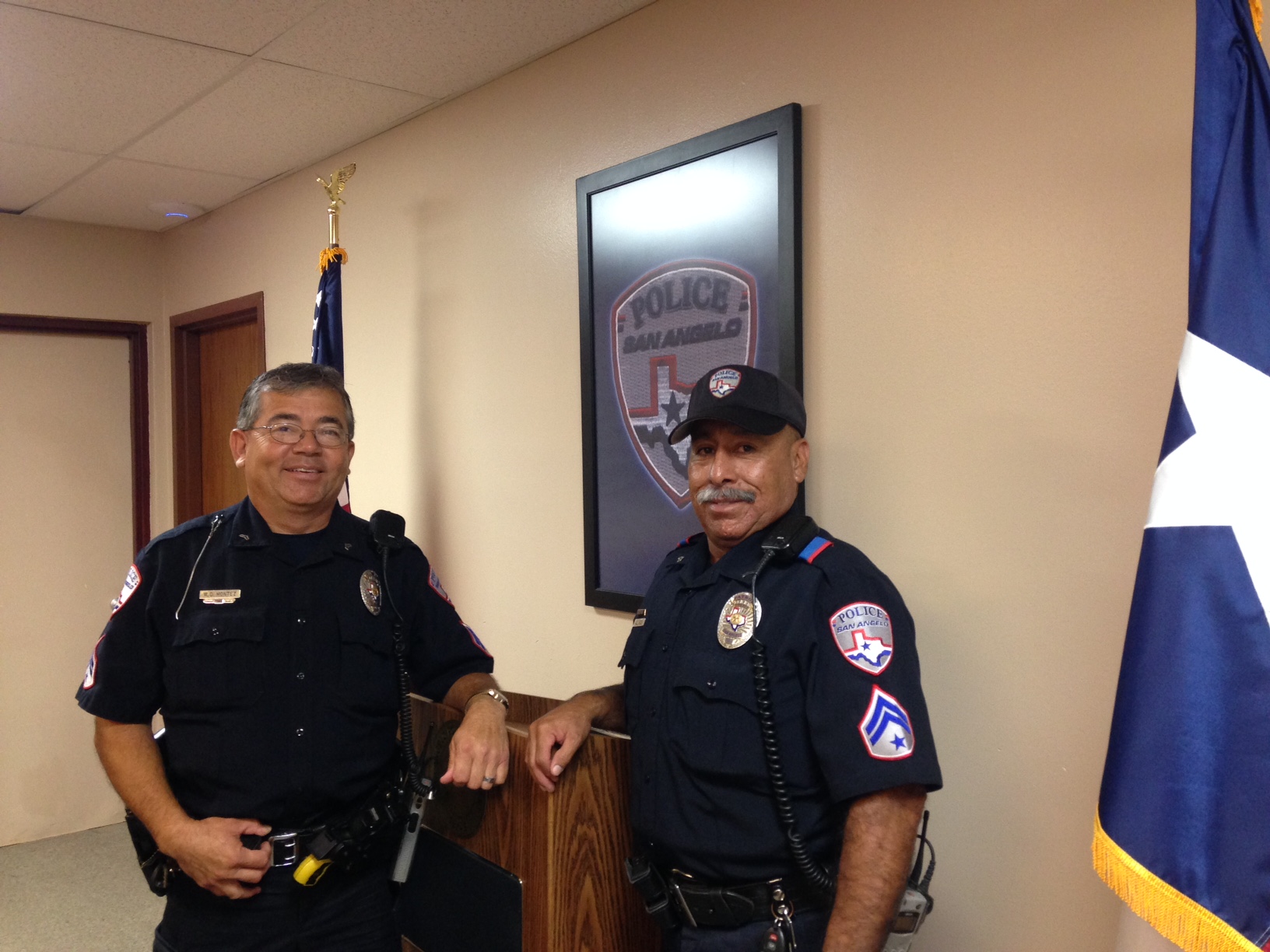 Willie Montez and Alfred Rios have been nominated as the SAPD's officers of the month. (LIVE! Photo/Chelsea Reinhard)