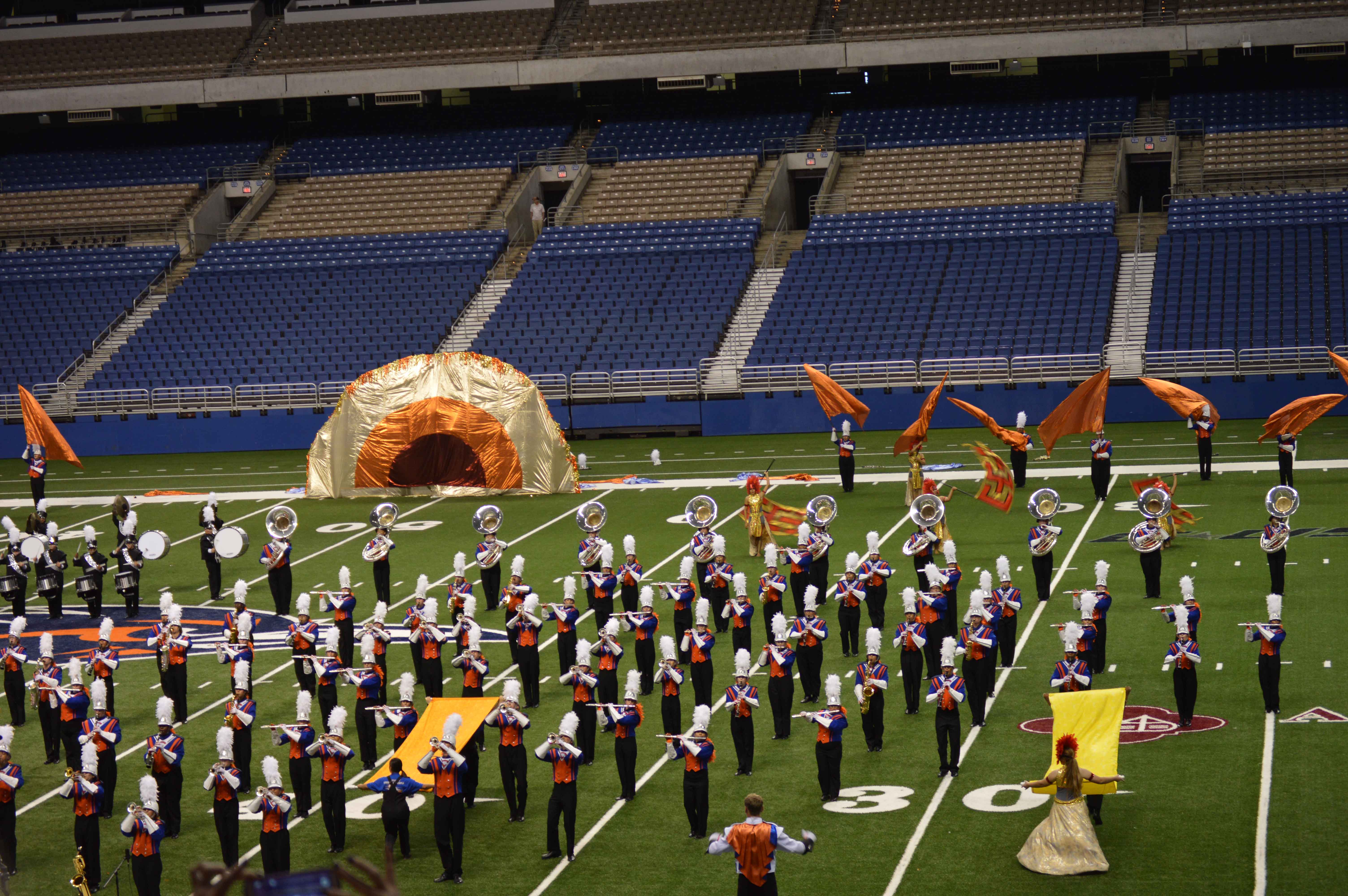 Big ending for a big band! Bobcat band finishes with an huge sound and huge formation ending their contest show at the state finals. (Contributed Photo/Joey Ashbrook)