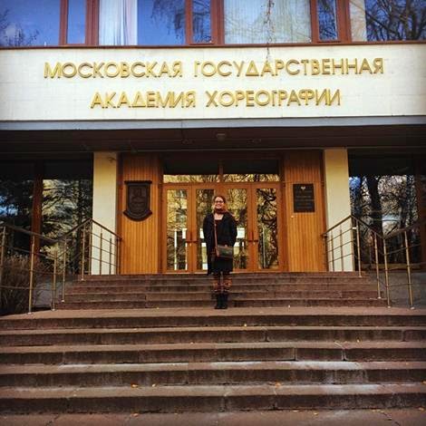 Emma Armstrong stands outside the Bolshoi Ballet Academy in Moscow. (Contributed Photo/Emma Armstrong)