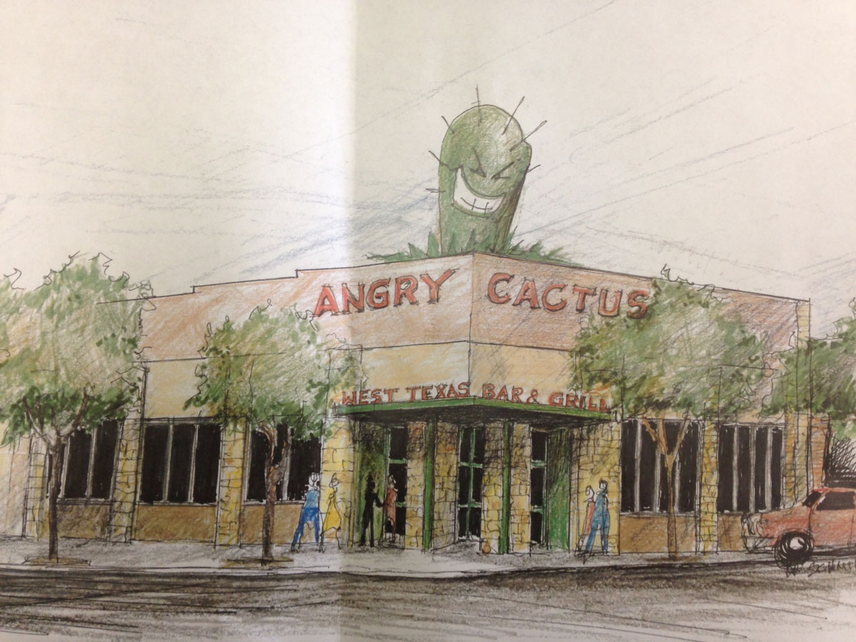 The Angry Cactus is on the roof in this proposal drawing. (Contributed, Tim Condon)