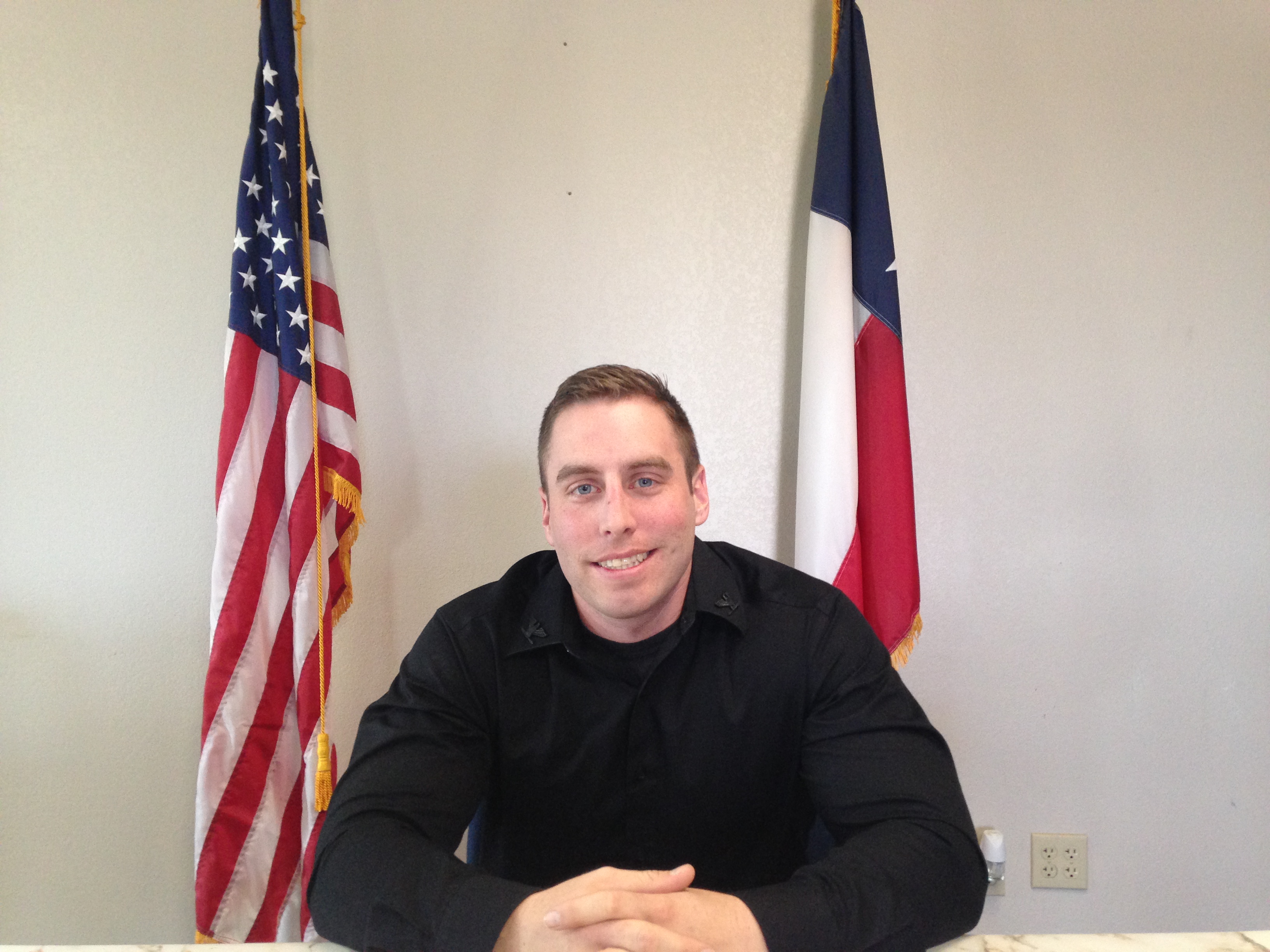 Ethan Farmer is Mertzon&amp;#039;s new police chief. (LIVE! Photo/Chelsea Reinhard)