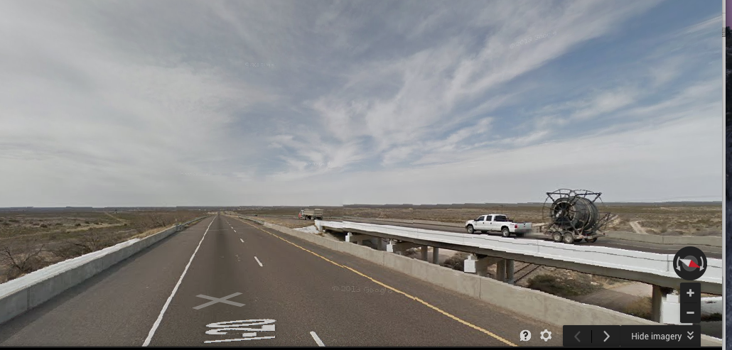 The approximate location of the fatal TDCJ bus crash. (Google Street View)