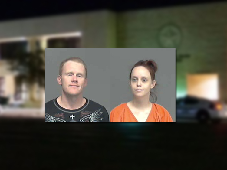 Brian 'Blue' Powell and Kimberly 'Mimi' Lange, both wanted felons, were jailed on Jan. 23 in Tom Green County. (Photos/TGCJ)