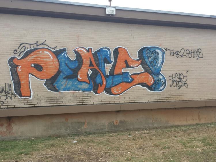 Central High School was hit with graffiti on May 23, 2014. (LIVE! Photo/John Basquez)