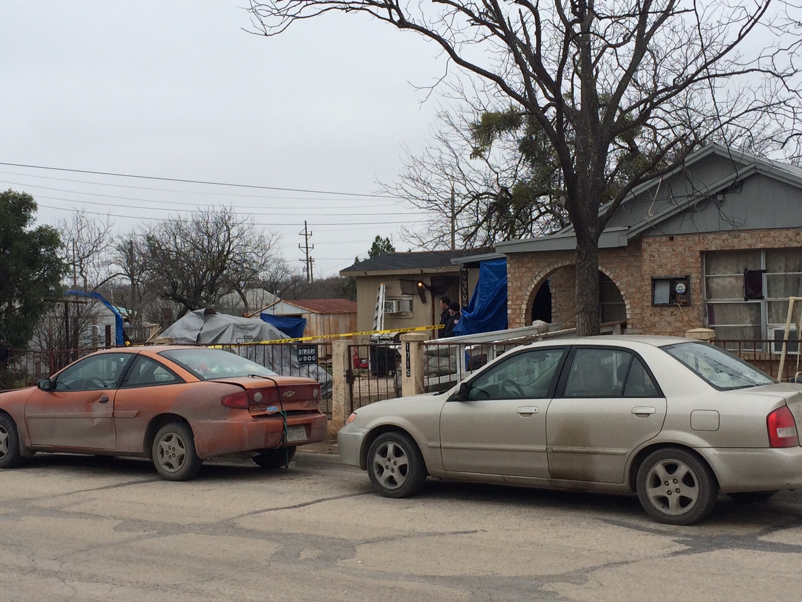 The crime scene in the 1700 block of Pope St. (LIVE! Photo/John Basquez)