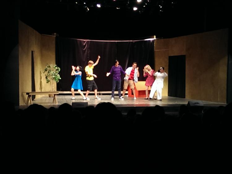 The Peanuts cast dances on stage in San Angelo. (LIVE! Photo/Chelsea Reinhard)