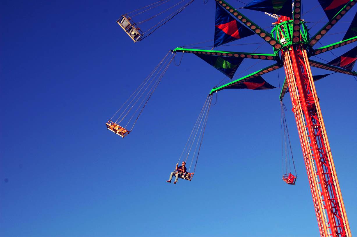 Various rides have been set up on the fairgrounds for the rodeo carnival. (LIVE! Photo by Chelsea Schmid)
