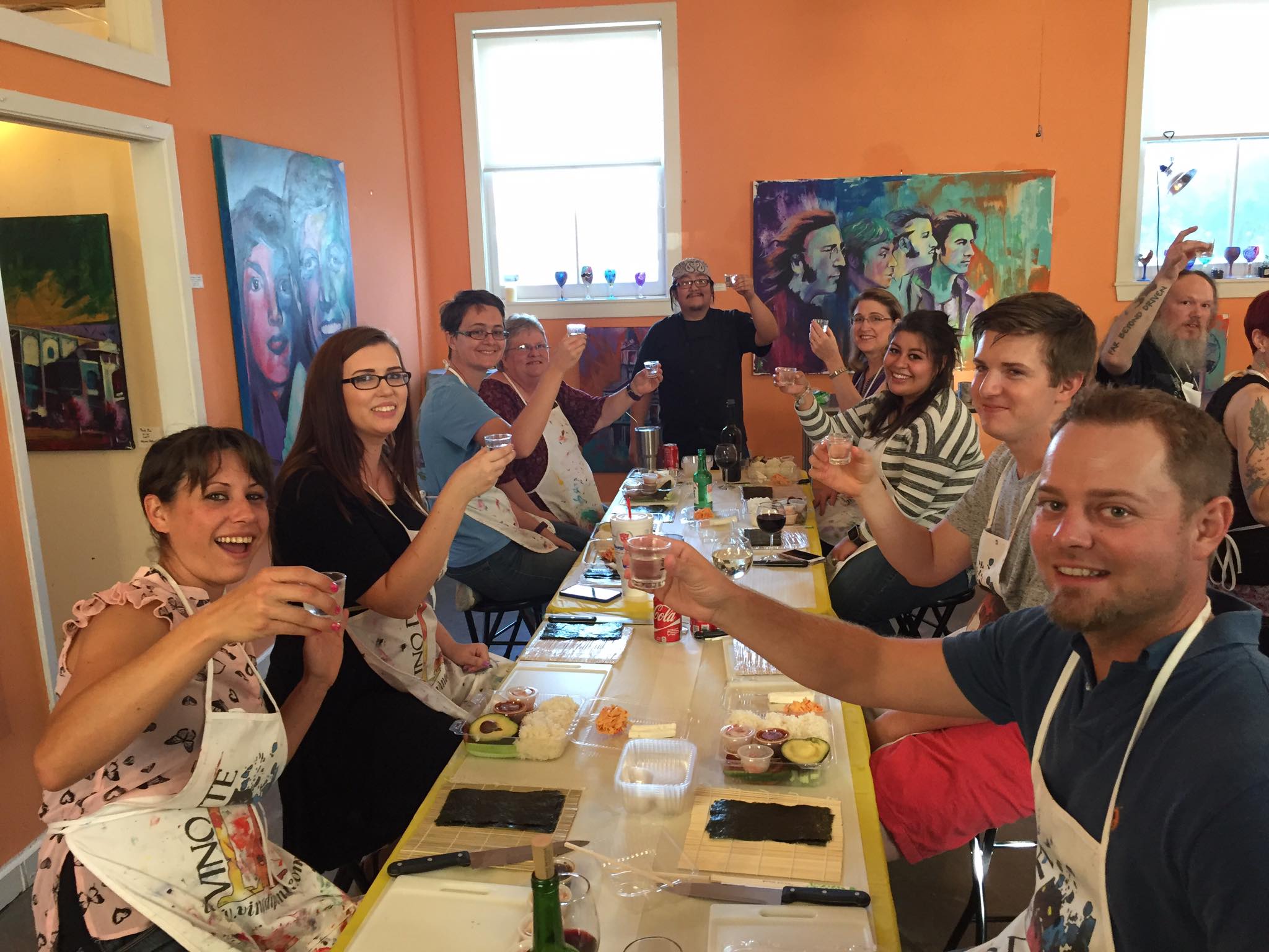 Secret Sushi class was a hit! Everyone learned how to make three different rolls. (Contributed, Vino Dipinte Facebook)