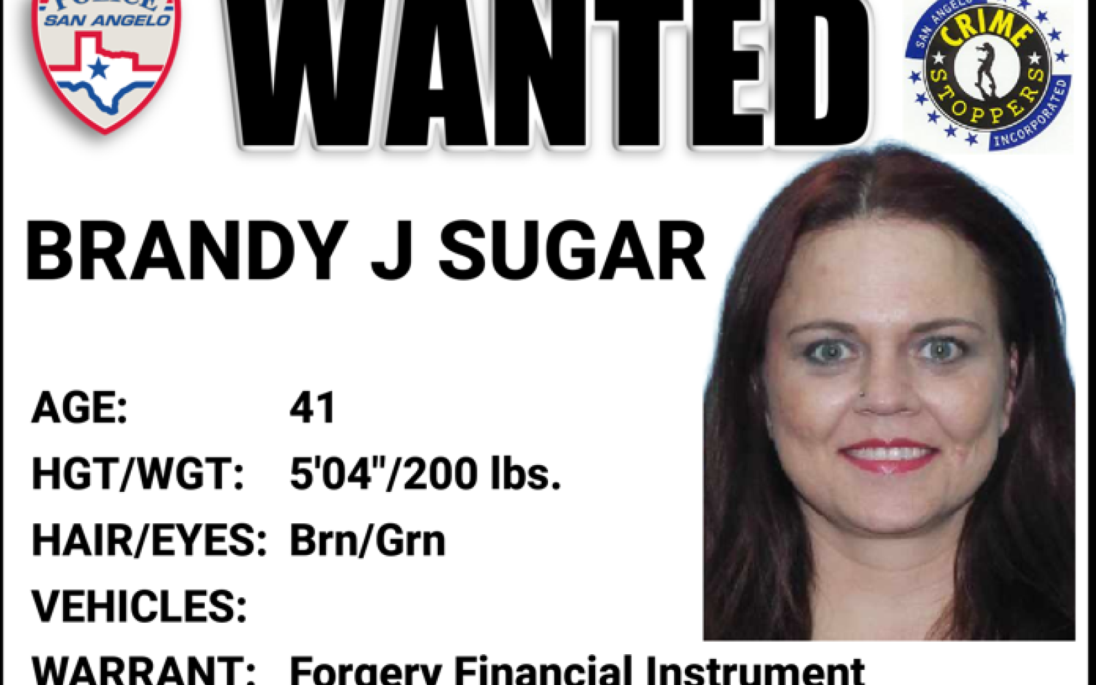 Brandy J Sugar's Wanted Poster