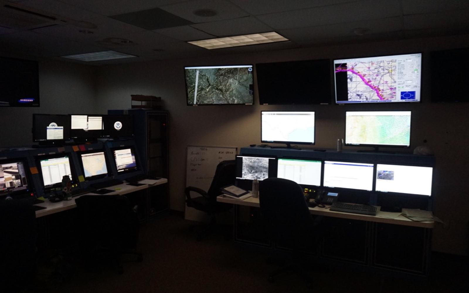  Inside the command post for the drone operations in San Angelo.