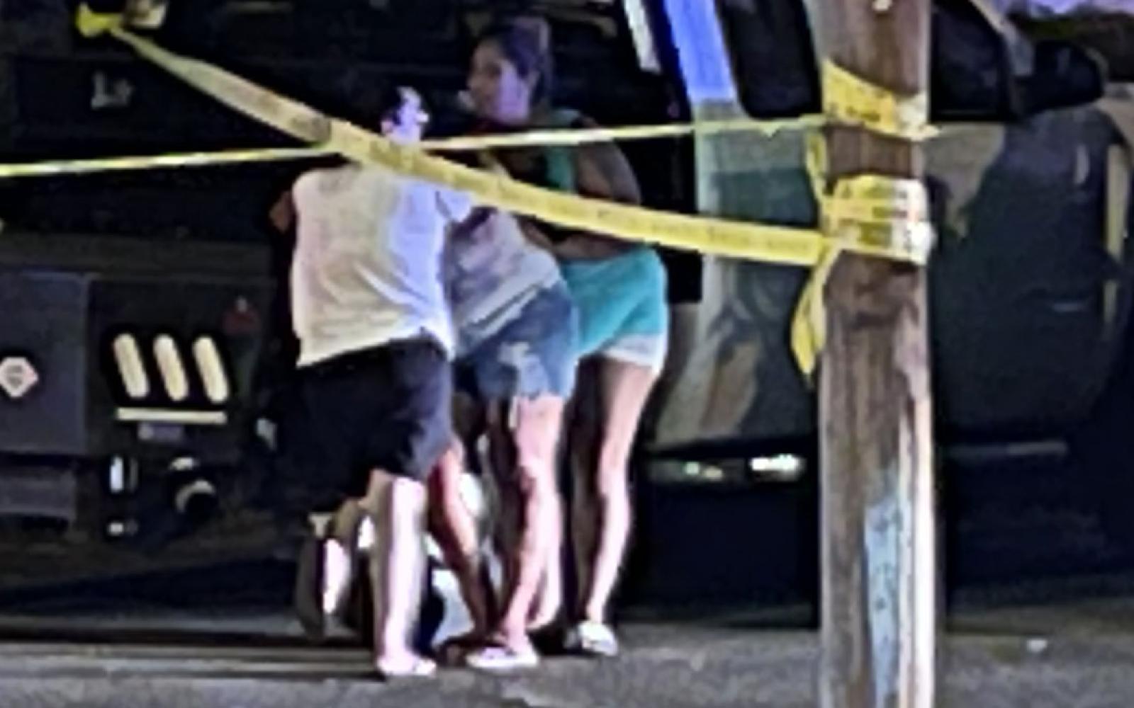 Crime scene tape at the Cross Keys Apartments, 1222 S. Abe. St on July 31, 2021