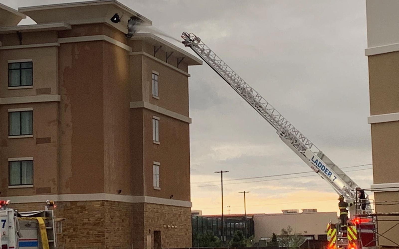 Lightning struck a San Angelo hotel early Sunday morning, August 15, 2021.
